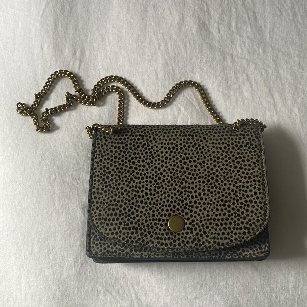 Madewell The Chain Crossbody bag in dotted calf hair print